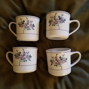 Floral Ceramic Mug with Purple Flowers